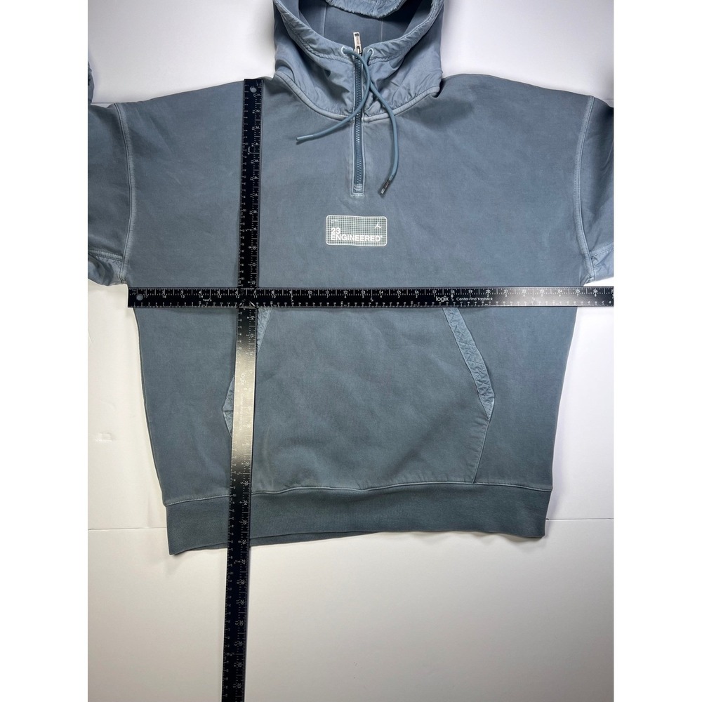 Jordan 23 Engineered Hoodie Mens Large Blue Grey 1/4 Zip Mixed Media Pullover - Picture 4 of 6